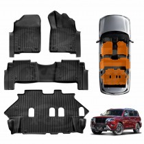 3D Floor Mats for Nissan Patrol 2012-Onwards Y62 Series Heavy Duty All Weather Car Mats Carpet Liner Set