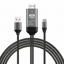 4K USB Type C 3.1 Male to HDMI Male Adapter Converter with Charging Cable For Samsung Galaxy S9 S10 S20 Note 9 10