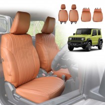 Front Seat Covers for Suzuki Jimny 3-Door 2018-Onwards Khaki Premium Vintage PU Leather Interior Accessories