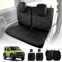 Rear Seat Covers for Suzuki Jimny 3-Door 2018-Onwards Black Premium Vintage PU Leather Interior Accessories