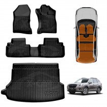 3D Floor Mats Boot Liner for Subaru Forester 5th Gen 2018-2025 With Subwoofer All Weather Heavy Duty Cargo Car Trunk Luggage Tray