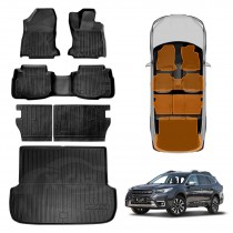 3D Floor Mats Boot Liner Set for Subaru Outback 2020-Onwards All Weather Heavy Duty Cargo Kick Mats Back Seat Protector Cover