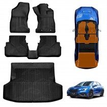 3D Floor Mats Boot Liner Set for Subaru WRX VB Series Auto 2022-Onwards All Weather Heavy Duty Cargo Car Trunk Luggage Tray