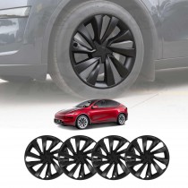 Tesla Model Y Juniper 2025-Onwards Wheel Protector Cover Caps 19 Inch Turbine Hubcap Hub Cap Matt Black Set of 4