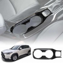 Center Consoles Cup Holder Panel Trim Decor Cover Protector for Toyota Corolla Cross 2022-Onwards Carbon Fibre Style