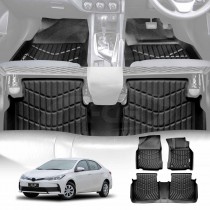 3D Floor Mats for Toyota Corolla Sedan 2013-2019 Heavy Duty All Weather Car Mats Carpet Liner Set