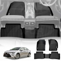 3D All-Weather Floor Mats for Toyota Corolla Sedan 2019-2025 Heavy Duty Customized Car Floor Liners Full Set Carpet