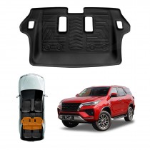 3D Third Row Seat Floor Mat for Toyota Fortuner 2015-Onwards Heavy Duty All Weather Car Mats Carpet Liner