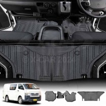 3D Floor Mats for Toyota Hiace LWB Van 2005-2018 Customized Heavy Duty All Weather Car Mat Floor Liner Full Set Carpet