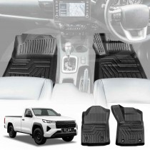 3D Front Floor Mats for Toyota Hilux Auto Single / Extra Cab 2026-Onwards All-Weather Heavy Duty Car Liners