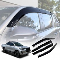 Injection Original Weathershields for Toyota Hilux SR5 Double Cab 2015-2025 Car Wind Deflectors Window Sun Visor 4-Piece Set