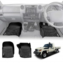 3D Front Floor Mats for Toyota Land Cruiser 79 Series Single Cab 2012-2016 Heavy Duty All Weather Car Mats Carpet Liner Set