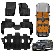 3D Floor Mats for Toyota Prado 250 Series 7 Seater 2024-Onwards Heavy Duty All Weather Car Mats Carpet Liner Set