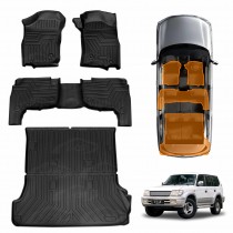 3D Floor Mats Boot Liner Set for Toyota Prado 95 Series 1996-2002 All Weather Heavy Duty Cargo Car Trunk Luggage Tray