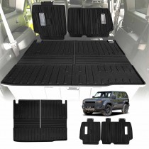 Boot Liner Back Seat Protector for Toyota Prado 250 Series 7-Seater 2024-Onwards All Weather Heavy Duty Cargo Car Trunk Kick Mats
