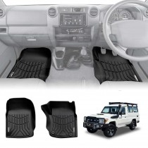 3D Front Floor Mats for Toyota Land Cruiser 78 Series Troop Carrier 2012-Onwards Heavy Duty All Weather Car Mats Carpet Liner Set