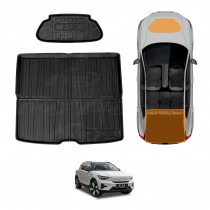 Front Rear Trunk Boot Liner for Volvo C40 EX40 2022-Onwards All Weather Heavy Duty Cargo Trunk Mats Luggage Tray