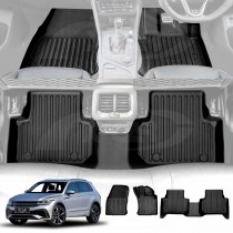 3D Floor Mats for Volkswagen VW Tiguan 2016-2024 Heavy Duty All Weather Car Mats Carpet Liner Set