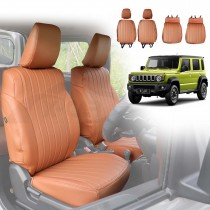 Front Seat Covers for Suzuki Jimny XL 5-Door 2023-Onwards Khaki Premium Vintage PU Leather Interior Accessories