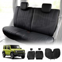 Rear Seat Covers for Suzuki Jimny XL 5-Door 2023-Onwards Black Premium Vintage PU Leather Interior Accessories