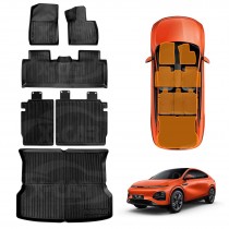 Floor Mats Boot Liner Set for XPeng G6 2024-2025 All Weather Heavy Duty Cargo Kick Mats Back Seat Protector Cover