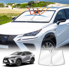 WindScreen Sun Shade for Lexus NX Series NX200 NX200t NX300 NX300h 2014-2021 Blocks UV Rays Foldable Custom Wind Screen Sun Visor Protector