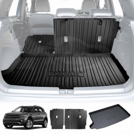 Boot Liner Back Seat Protector Combo for Volkswagen T-Cross 2019-Onwards Heavy Duty Car Kick Mats Cover Cargo Trunk Mat