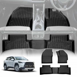 3D Floor Mats for Toyota Corolla Cross 2022-Onwards All Weather Heavy Duty Cargo Car Liners Full Set Carpet Accessories