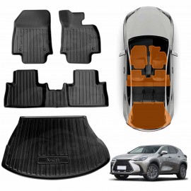 3D Floor Mats Boot Liner for Lexus NX250 NX350 NX350h NX450h 2022-2025 All Weather Heavy Duty Cargo Car Trunk Luggage Tray
