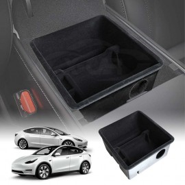 Tesla Model 3 2017-2023 and Model Y 2021-2025 Flocked Center Console Armrest Organizer Tray Storage Box