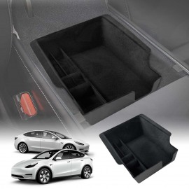 Tesla Model 3 2017-2023 and Model Y 2021-2025 Flocked Center Console Armrest Organizer Tray Storage Box