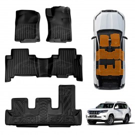 3D Floor Mats for Toyota Prado 150 Series 7-Seat 2009-2024 Heavy Duty All Weather Car Mats Carpet Liner Set