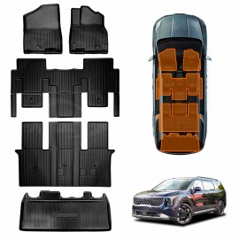 3D Floor Mats Boot Liner Set for Kia Carnival KA4 Series 2020-Onwards All Weather Heavy Duty Cargo Car Trunk Luggage Tray