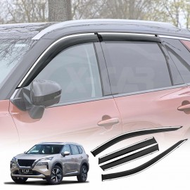 Stainless Weathershields for Nissan X-trail Xtrail T33 2022-2025 Car Weather Shields Wind Deflectors Window Sun Visor 4 Pcs