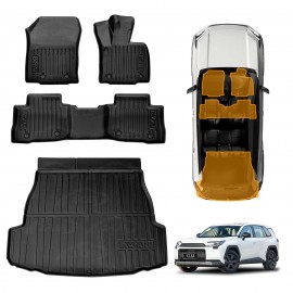 3D Floor Mats Boot Liner Set for Toyota Rav4 Rav 4 6th 2026-Onwards All Weather Heavy Duty Cargo Car Trunk Luggage Tray