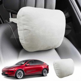 White Headrest Pillow for Tesla Model Y L 6-Seat 2026-Onwards Car Seat Neck Support Cushion Accessories