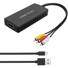 HDMI to AV RCA Video Audio Adapter Supports PAL/NTSC Compatible for Roku Streaming Stick, Fire Stick, Apple TV, DVD, Blu-ray Player, HD Box