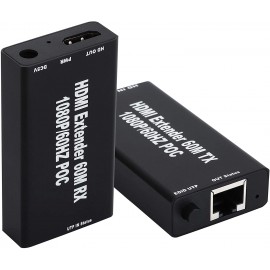 1080P HDMI Network Extender Over Single Cable CAT5E/6 Ethernet RJ45 FHD 60M 3D