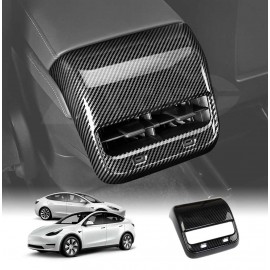 Tesla Model 3 2017-2023 and Model Y 2021-2025 Armrest Pad Rear Air Condition Vent Covers Carbon Fiber Style Interior Protection Accessories