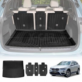 Boot Liner Set for BMW X1 F48 Series 2015-2022 All Weather Heavy Duty Car Trunk Back Seat Protector Cargo Kick Mats