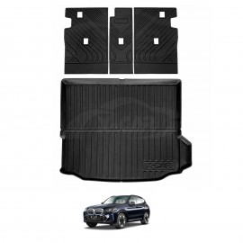 Boot Liner Back Seat Protector Combo for BMW iX3 2023-2025 Heavy Duty Car Seats Kick Mats Cover