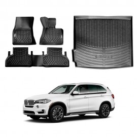3D All-Weather Floor Mat Boot Liner Carpet for BMW X5 F15 X5M F85 2013-2018 Heavy Duty Cargo Trunk Mat Luggage Tray