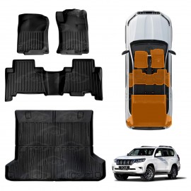 3D Floor Mats Boot Liner Set for TOYOTA PRADO 150 Series 5 Seater 2009-2024 All Weather Heavy Duty Cargo Car Trunk Luggage Tray