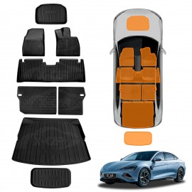 3D Floor Mats Boot Liner Set for BYD Seal 2023-2025 All Weather Heavy Duty Kick Mats Front Trunk Toolbox Cargo Back Seat Protector Cover
