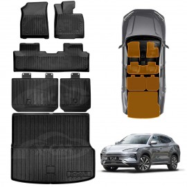 Floor Mats Boot Liner Set for BYD SEALION 6 SEALION6 2024-Onwards Car Trunk Back Seat Protector Kick Mats Cover