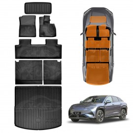 3D Floor Mats Boot Liner Set for BYD SEALION 7 SEALION7 2025-Onwards All Weather Front Trunk Cargo Kick Mats Back Seat Protector Cover