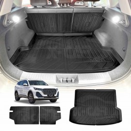 Boot Liner Kick Mats Set for Chery Tiggo 7 Pro 2023-Onwards All Weather Heavy Duty Cargo Car Trunk Back Seat Protector