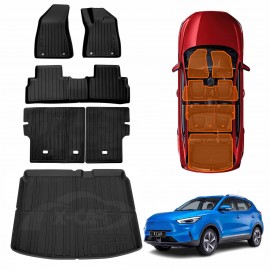 Floor Mat Boot Liner Back Seat Protector Combo for MG ZS EV Electric SUV 2020-2025 Heavy Duty Car Kick Mats Cover