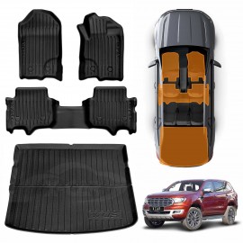 3D Floor Mats Boot Liner for Ford Everest 2015-2022 All Weather Heavy Duty Cargo Car Trunk Luggage Tray