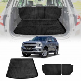 Boot Liner Back Seat Protector for Ford Everest 2022-Onwards All Weather Heavy Duty Cargo Car Trunk Kick Mats